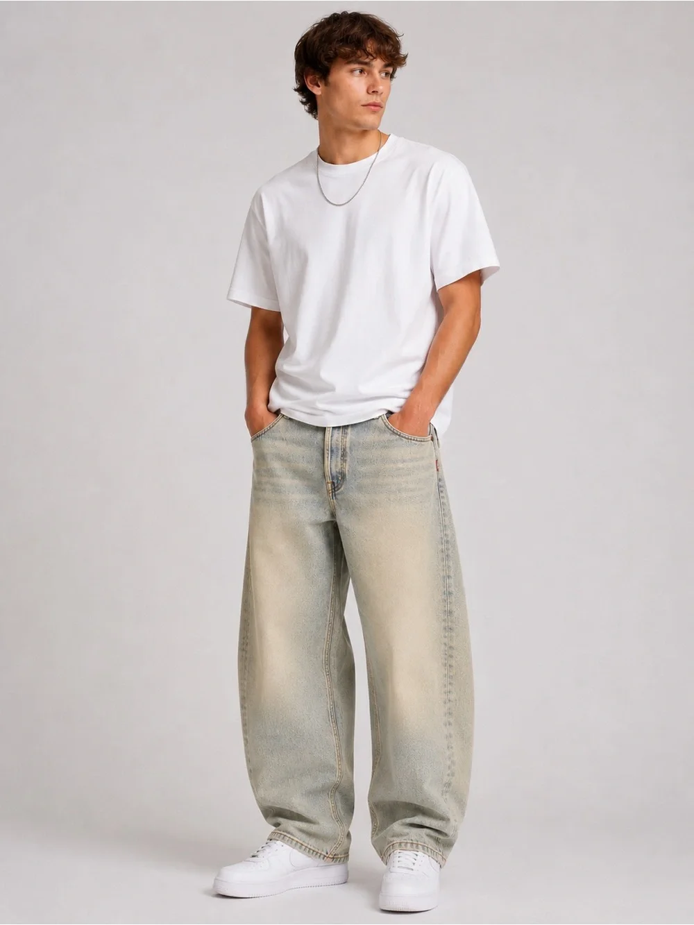 NWT Levis Premium Baggy Barrel Leg Jeans Tag 33 W  Light Wash Actual 34x32
